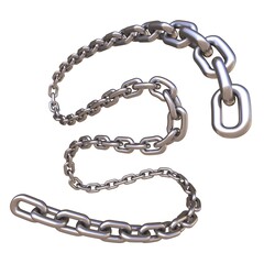 Metal chain curved 3D