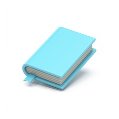 Blue closed book icon 3D