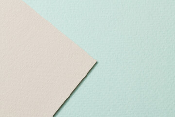 Fototapeta premium Rough kraft paper background, paper texture mint beige colors. Mockup with copy space for text