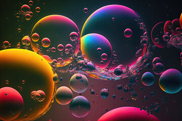 abstrat bubbles background created with Generative AI technology