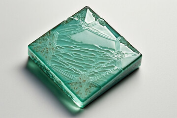 abstract glass tile piece isolated created with Generative AI technology