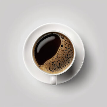 top view of coffee cup created with Generative AI technology