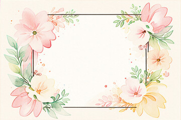 Fototapeta na wymiar Elegant and beautiful floral greeting card and landscape illustration