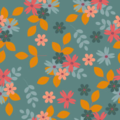 colorful flower illustration seamless pattern background .  