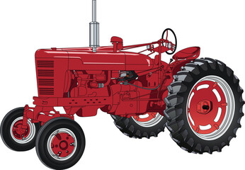 red tractor vector