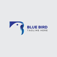 Modern Blue bird logo design template