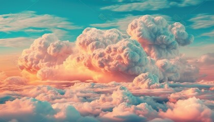 Fototapeta na wymiar sky and colorful clouds, Generative Ai