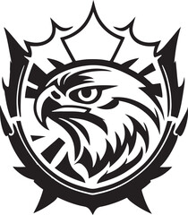 Great and powerful hawk emblem art vector