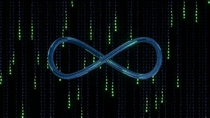 Seamless loop of Metaverse logo, immersive interactive virtual world with virtual reality and augmented reality, concept of digital age, encrypted data, wire transfer, bitcoins, e-wallet, technology. - Powered by Adobe