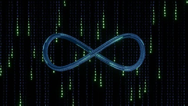 Seamless loop of Metaverse logo, immersive interactive virtual world with virtual reality and augmented reality, concept of digital age, encrypted data, wire transfer, bitcoins, e-wallet, technology.