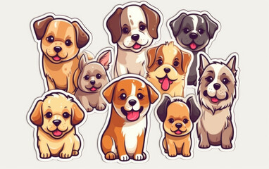 cute dog stickers created with Generative AI technology