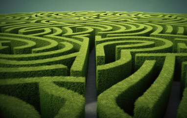 Naklejka premium maze hedge reated with Generative AI technology