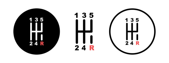 Transmission manual. Gearbox vector icon. Car gear symbol. Transmission car icon.