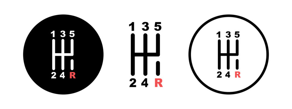 Transmission manual. Gearbox vector icon. Car gear symbol. Transmission car icon.