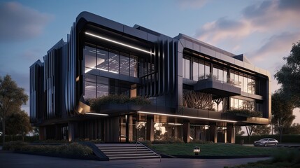 Obraz premium A sleek and modern design of a technology company. Generative AI 