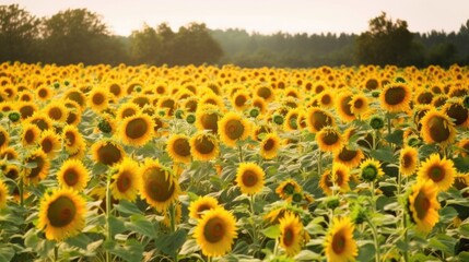 sunflower field created with Generative AI technology