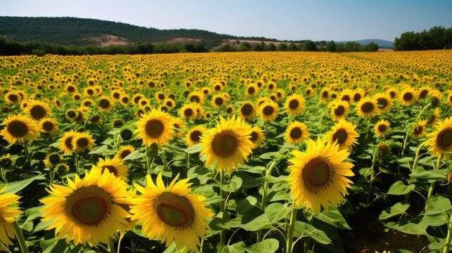 sunflower field created with Generative AI technology