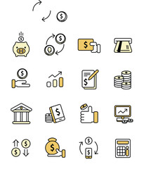 Finance money banking icon cash spending vector 