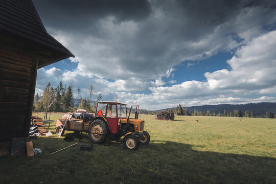 tractor at the mountain house