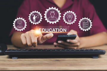 School administrators business plan technology digital education do course e-learning online class for student training learn virtual video conference on website internet webinar marketing