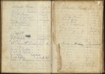 Old book page with ledger paper
