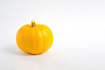 Fresh orange pumpkin isolated on white background with copy space. Created with Generative AI Technology