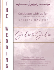 wedding greeting card template with watercolor background