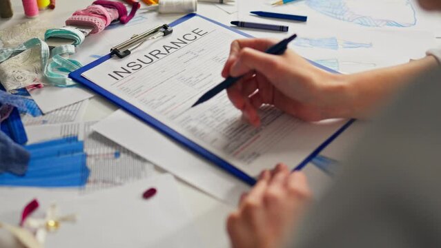 Uniform, Insurer Conducting a professional conversation In an office space An employee of an insurance company Highlights the benefits of an insurance policy, customer service, a contractual meeting
