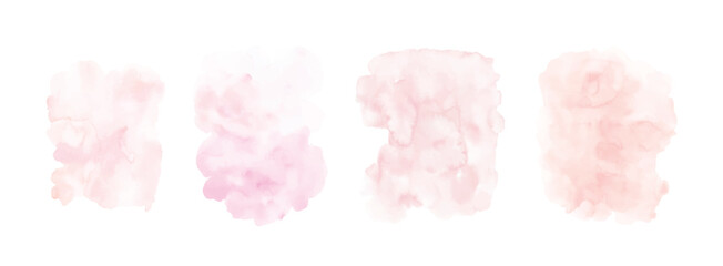 Set of pink watercolor texture hand-painted