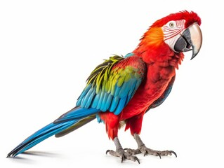 a macaw isolated in white background