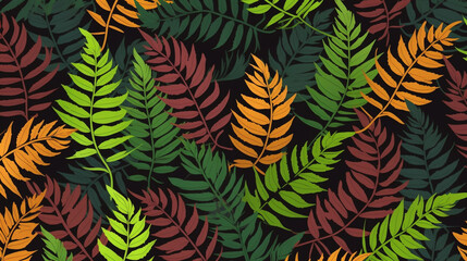 Fototapeta na wymiar Abstract colourful Leaves background pattern - Illustration , Textile, Plant, Leaf, Wallpaper, Created using generative AI tools