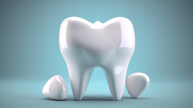 White tooth on a medical background. AI generated.