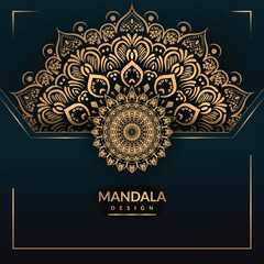 Vector gorgeous luxury ornamental mandala design in gold color Round gradient floral mandala design for greeting card or patterns template