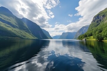 beautiful views of the fjords of norway AI