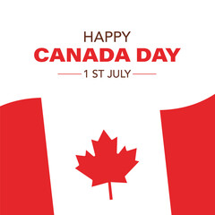 Canada Day July 1 banner. Flag of Canada. Vector graphics
