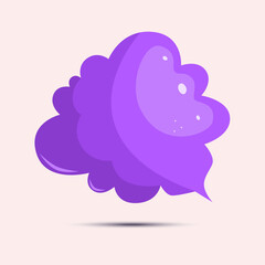 Cartoon speech bubble icon, isolated on a beige background. Emty text cloud for social media, comments or dialoges. Thought balloon illustration