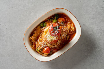 Spicy cream shrimp fondue Korean food dish meal Brick Pasta Rosé Cream Shrimp Tteokbokki Mac and Cheese Potatoes Tomato Meatlover Pasta