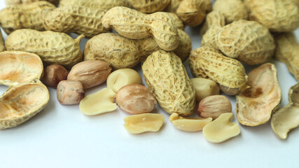 Close-up photo of peanut. Texture of peanut.