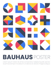 Abstract bauhaus elements shapes for use as cover or poster