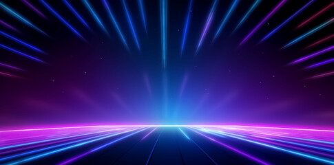 Simple background with neon rays.