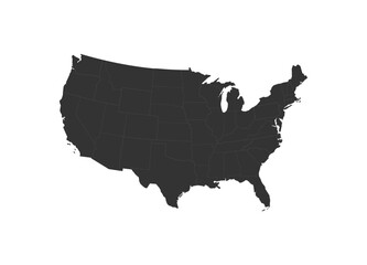 United States map. Detailed map of US states