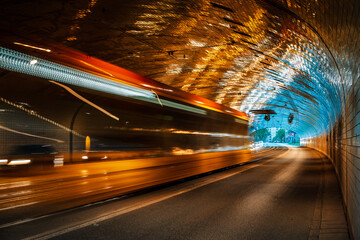 Tunel of city traffic