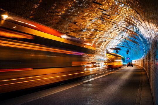 Tunel of city traffic