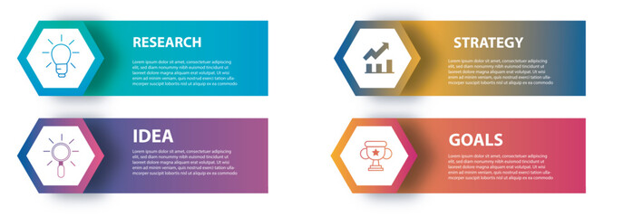 modern infographic template with four steps or options, process chart, eps10 vector illustration