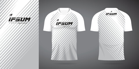white gray jersey sport uniform shirt design template