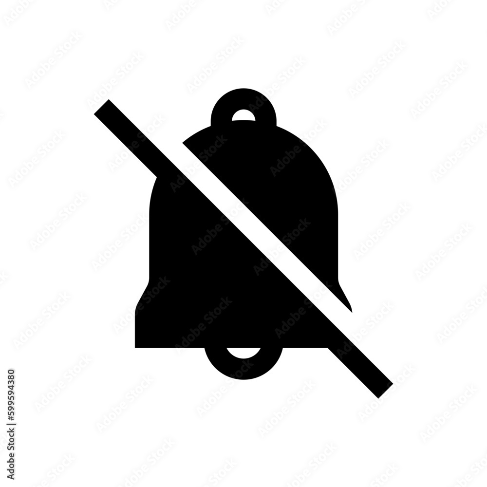 Poster no bell icon. alarm off symbol , silent mute icons - notification message inbox icon