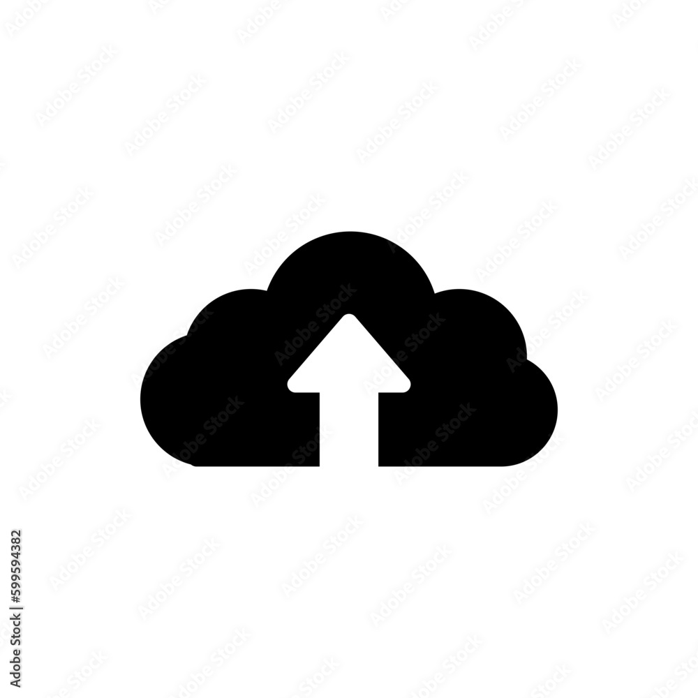 Poster upload icon vector. cloud storage with arrow up icon sign
