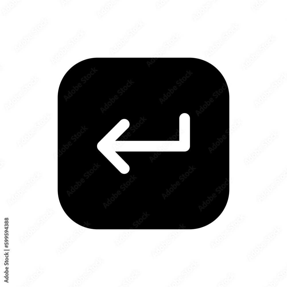 Poster Enter key icon button . turn left icon symbol