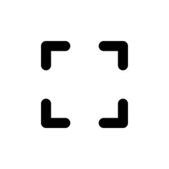 Full screen icon vector. arrow maximize icon four 4 arrows expand icons resize zoom scale icon