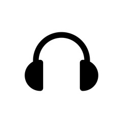 Fototapeta na wymiar Headphone icon. Customer service or customer support headset or headphones flat vector icon